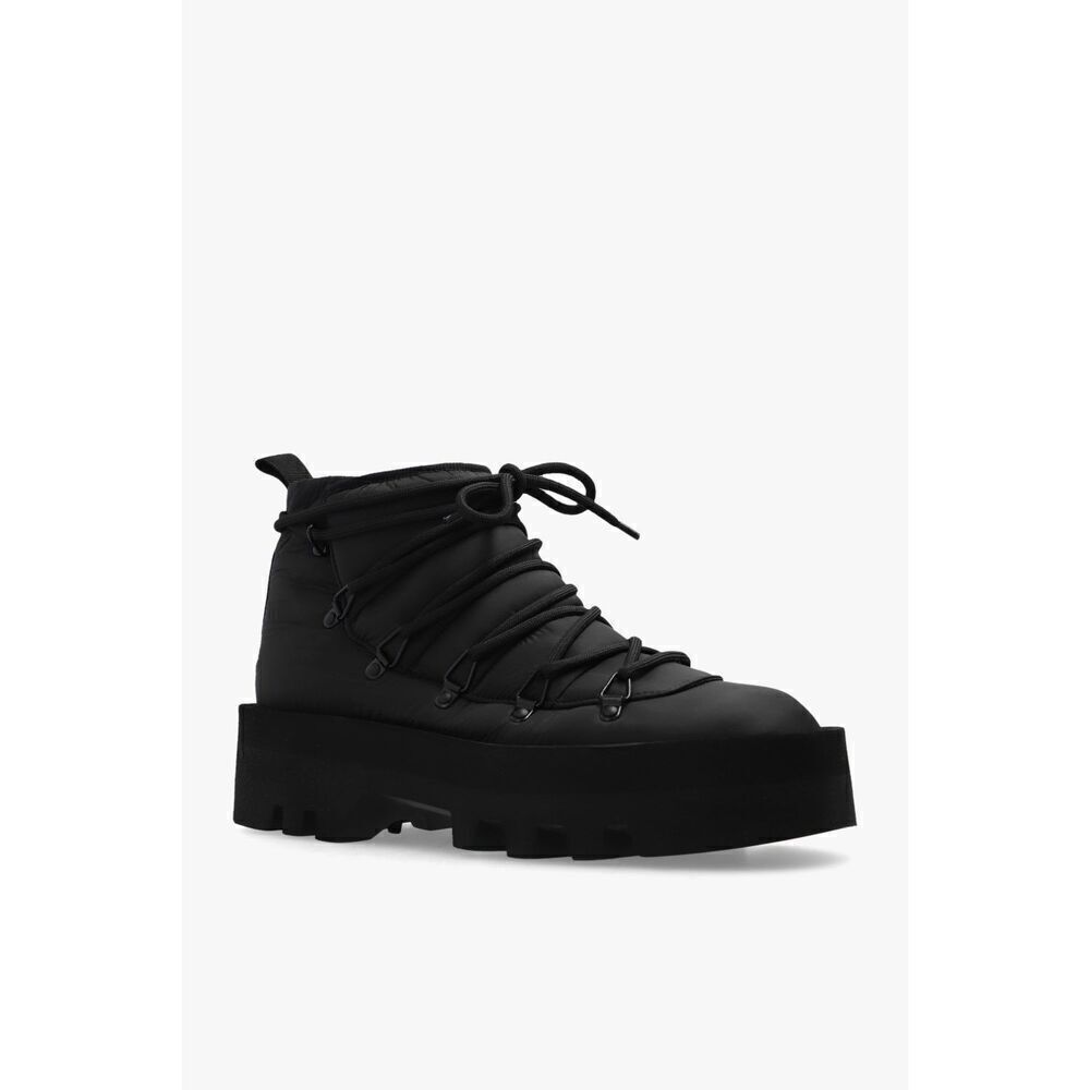 JW Anderson Womens Black Padded Lace-Up Ankle Designer Wool Boots Size 41 NWOT